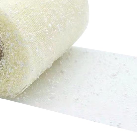 Glitter Tulle Fabric Roll 6 Inch 15 Yards Sparkling Spool Ribbon Sequin Netting for DIY Tutu Skirt Table Runner Wedding Stage Backdrop Gift Wrapping