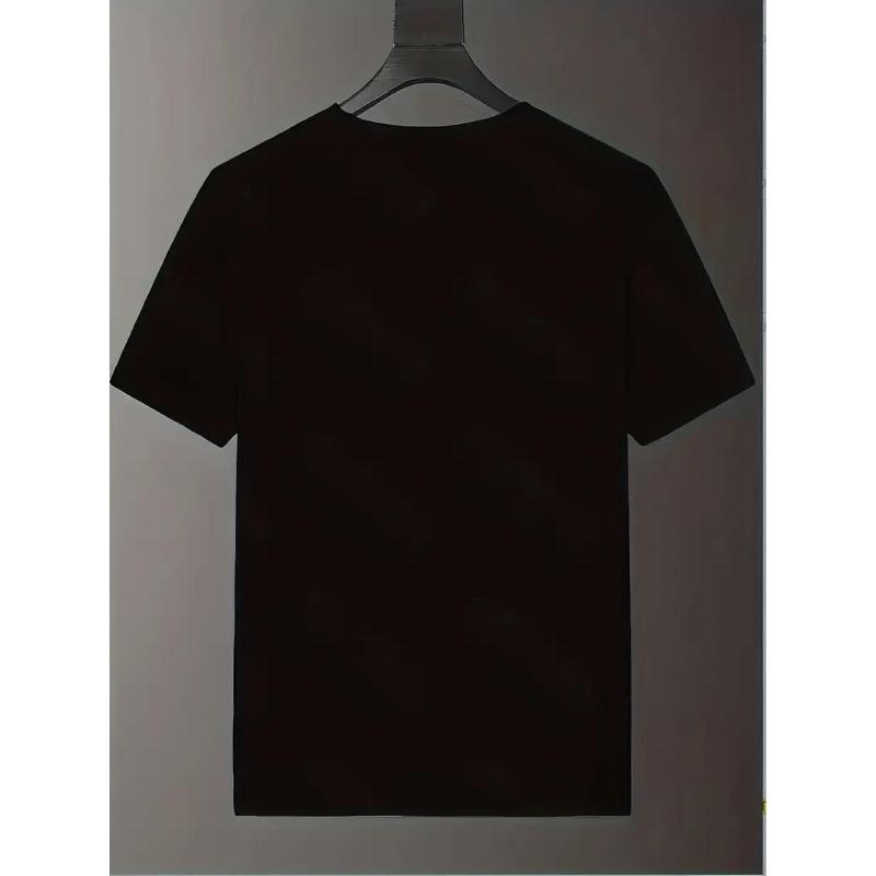 Casual Men'S T-Shirt with a Stylish Round Neck, Short Sleeves, Streetwear Design