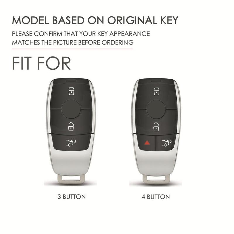 Leather Car Key Fob Case Cover Shell For Mercedes Benz A C S E GLA GLC CLS Class W205 W213 W177 W222 Remote Holder Bag Keychain