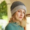 Women 100% Cashmere Tube Scarf Cable Knit Neck Warmer Ring Double Faced Thick Cap Reversible Knitted Beanies Winter 2-Pcs Set