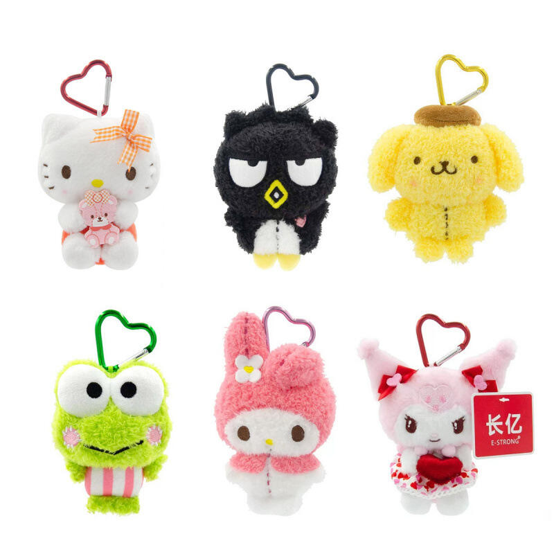 Japanese Style Sanrio Hello Kitty Kuromi Badtz Maruplush Toy Cute Cartoon Keychain Bag Pendant Decoration Gift for Friends