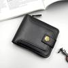 New Retro Men's High-end Short Zipper Wallet Change Storage Card Bag