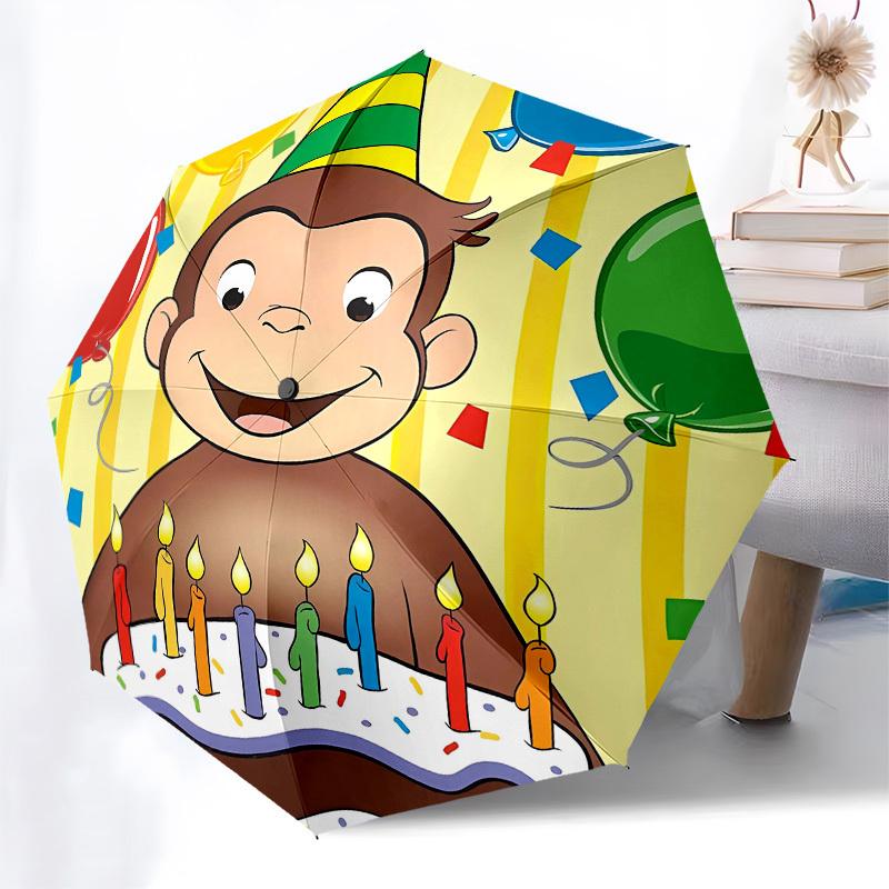 Birthday, Monkey Automatic Opening and Closing, 8 rib Structure Portable Umbrella, Suitable for Men and Women in All Seasons  Perfect Gift f
