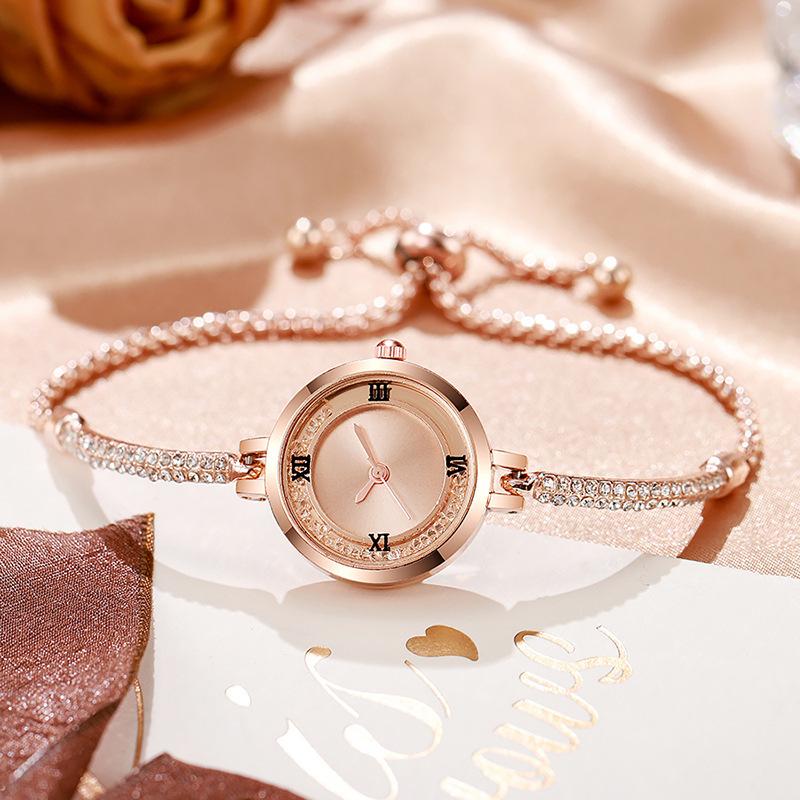 Fashion Women's Wristwatch Gold Bracelet Small Dial Elegant Watch New Cute Women Steel Bracelet Watch Quartz Wristwatch
