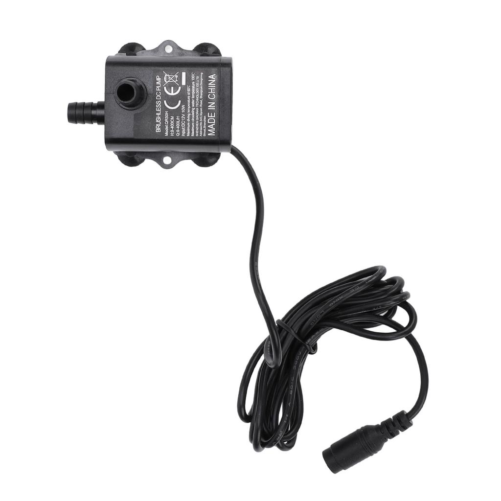 Fountain Submersible Pump Small for Aquarium Adjustable Flowrate DC 12V 10W 0‑400L/H 0‑400cm Lift QR50H
