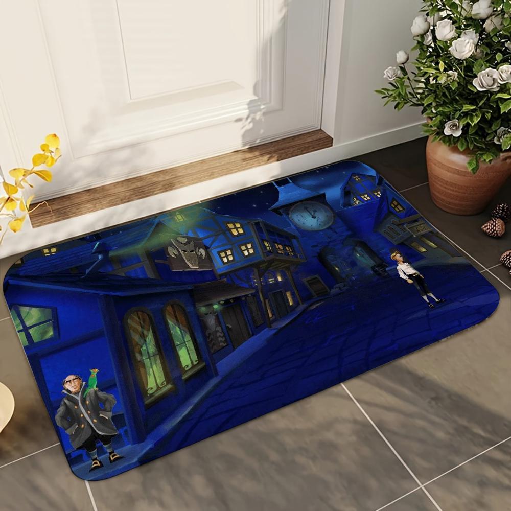 1pc Melee Island Streets Monkey Island Absorbent Mats Anti-Slip Mats Home Decor Supplies Carpets Home Kitchen Floor Mats 40x60cm