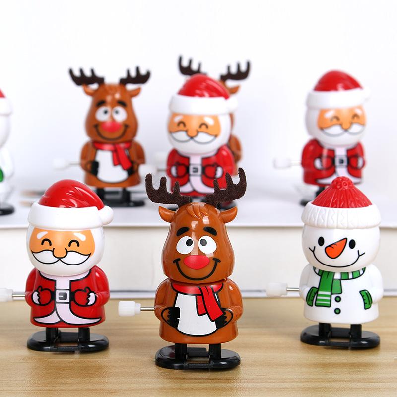Christmas Wind-up Jumping Toy Santa Claus Elk Snowman Shaped Doll for Kids Gift Festival New Year Party Birthday Xmas Decor Prop