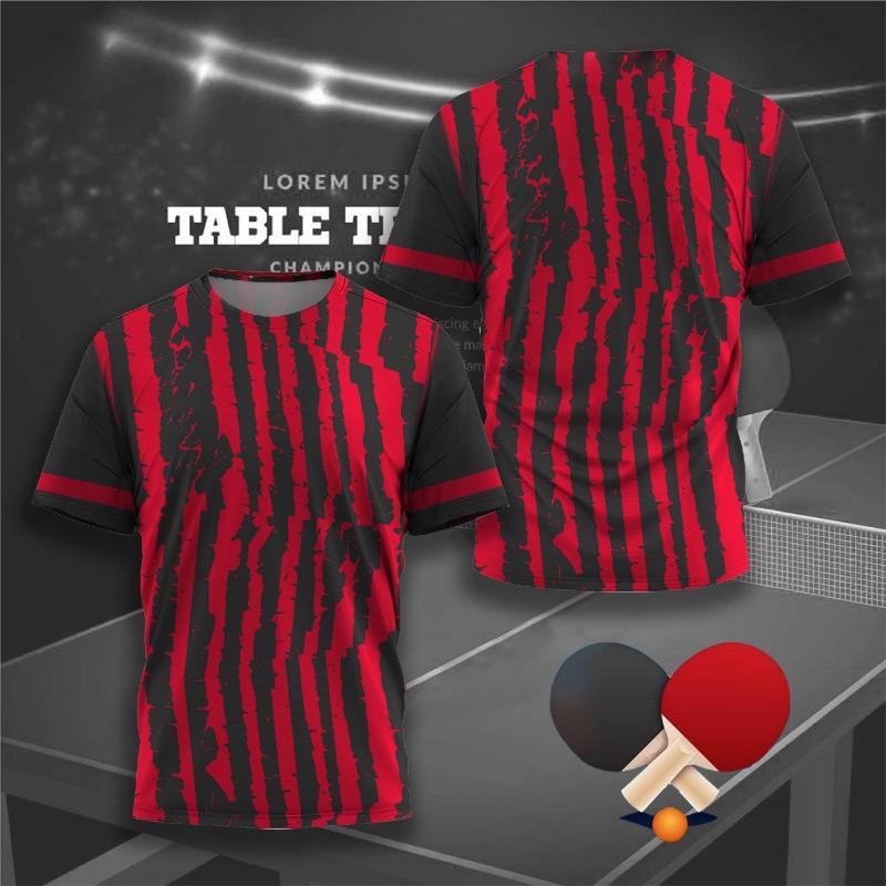 Fashion 3D Table Tennis Jersey Graphic T Shirt for Men Clothing Casual Sports Gym Fitness T-shirt S