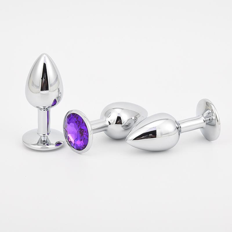 Anal Plug 3 Sizes Colored Crystal Stainless Steel Butt Plug For Women Stimulator Anal Sex Toys For Couples Prostate Massager