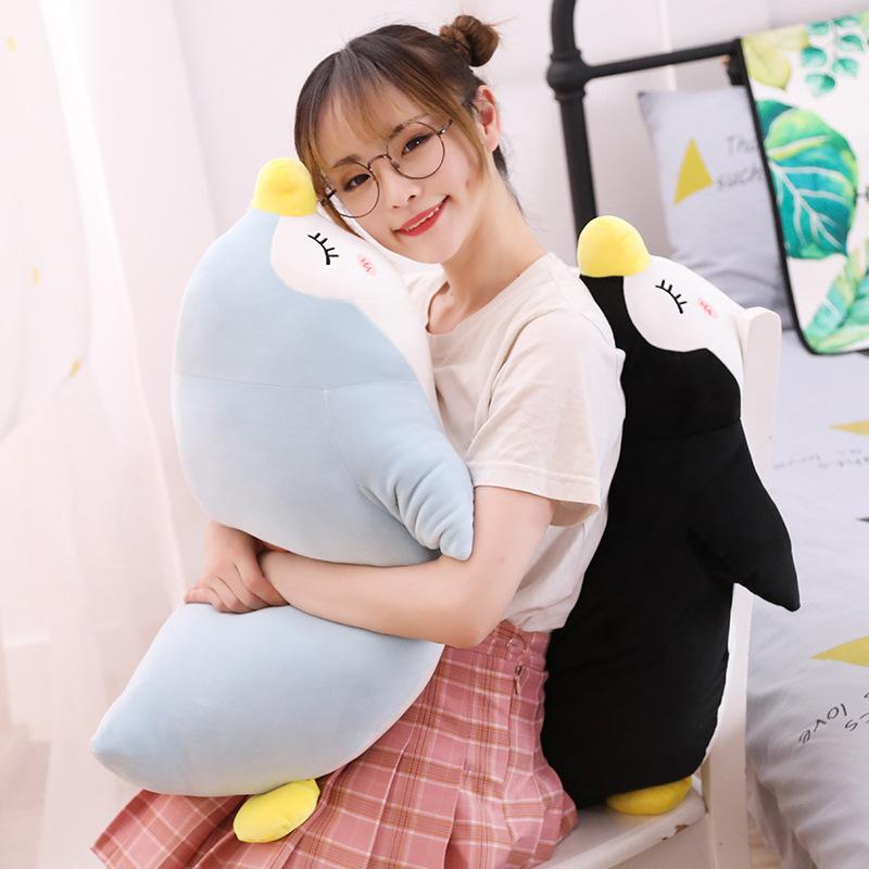 Lie Down Penguin Throw Pillow Doll Down Cotton Girl Lazy Bed Holding Sleeping Doll Super Soft Plush Toy