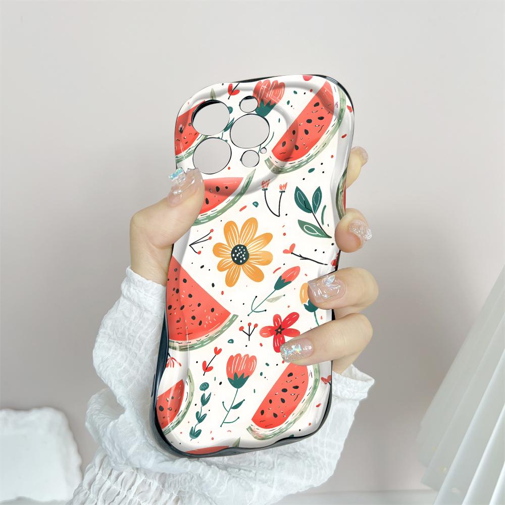 Model de desene animate Carcasă cu textura cremă Marginea ondulată Husă din silicon moale Husă pentru telefon pentru iPhone Samsung Huawei Honor Xiaomi Redmi Infinix Tecno