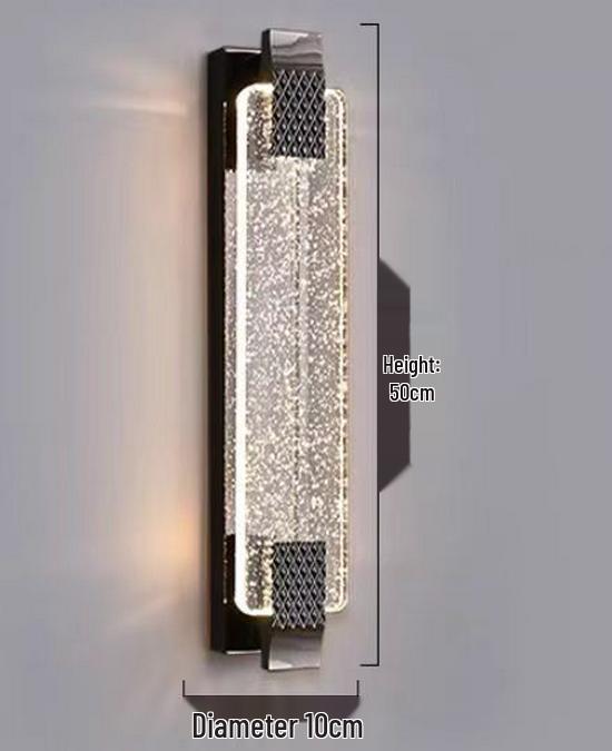 Nordic Style Luxury Crystal Glass Bedside Wall Lamp for Bedroom & Entrance