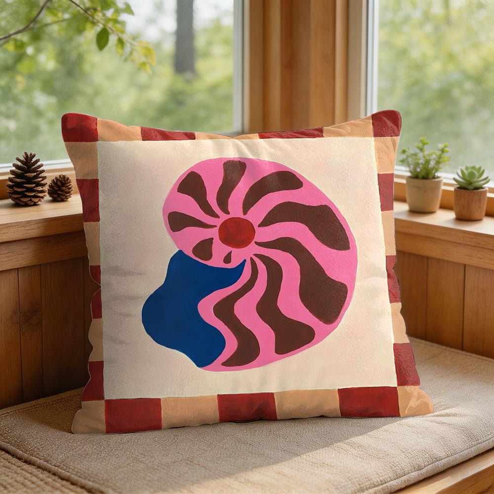 Flower Ins Simple Art Cushion Cover Silky Short Plush Invisible Zipper Dustproof Sofa Pillow Case For Home Decor