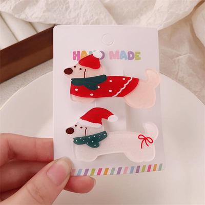 Christmas Cute Cartoon Acrylic Puppy Heart Hair Clip - Fun Girlish Hair Accessory