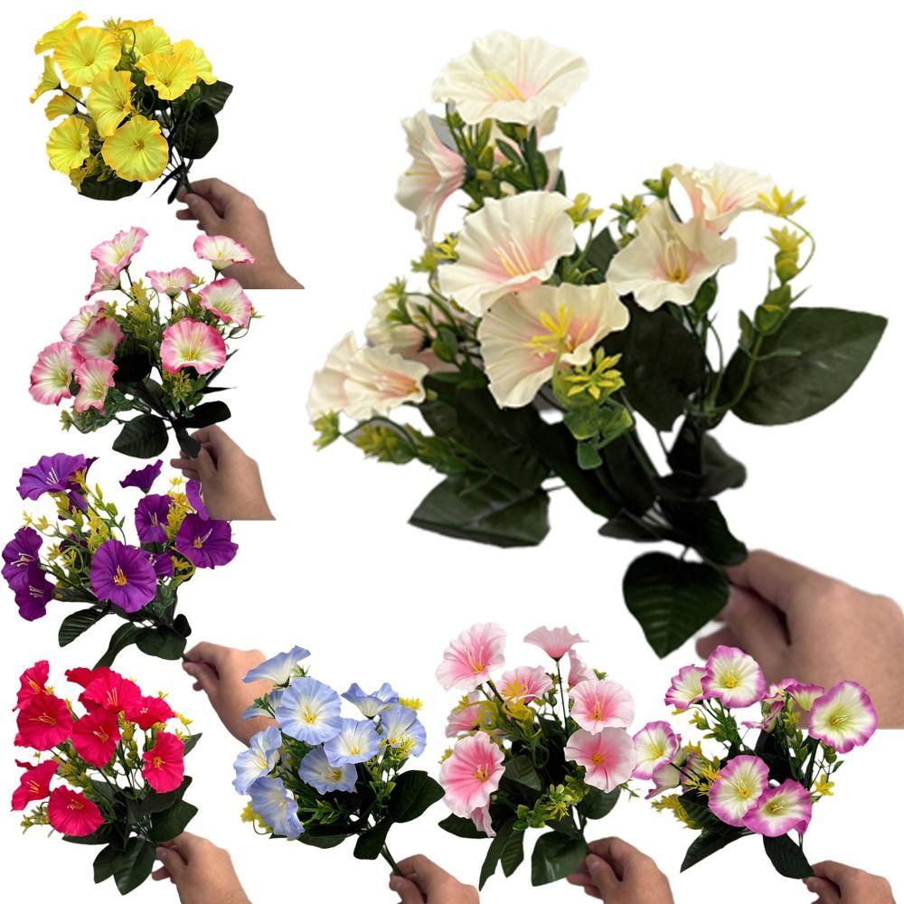 Handmade Craft Artificial Flowers Trumpet Flower Festival Party Supplies Artificial Morning Glory Floral DIY Bridal Bouquet