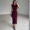 Slimming Fashion Off-Shoulder Long Sleeve Dress for Women - Spring 2025