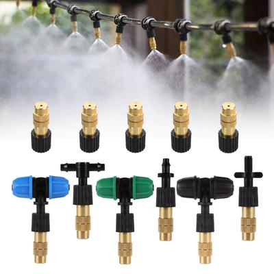 Misting Cooling System Sprayer Nozzle Adjustable Brass Atomizing Nozzle Humidify Watering Landscape For Garden Patio Greenhouse