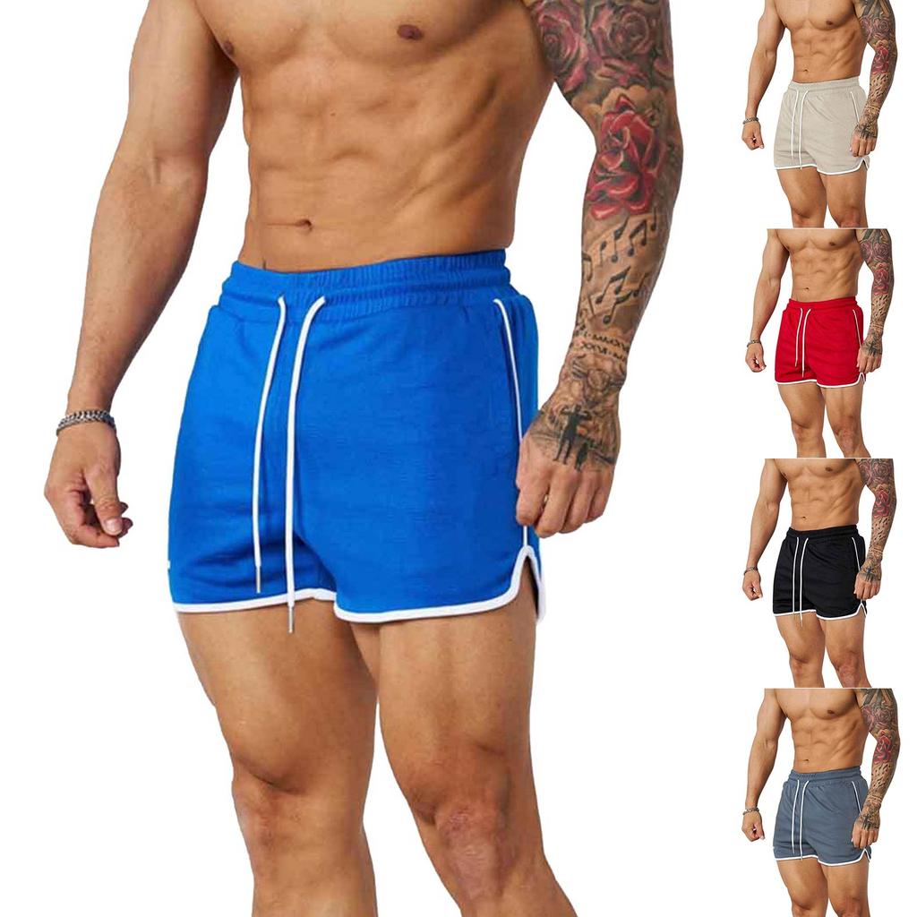 Pantalones cortos deportivos para hombre entrepierna de 5 pulgadas pantalones cortos de gimnasio para entrenamiento correr entrenamiento culturismo de malla pantalones cortos casuales con bolsillos cintura elástica cordón