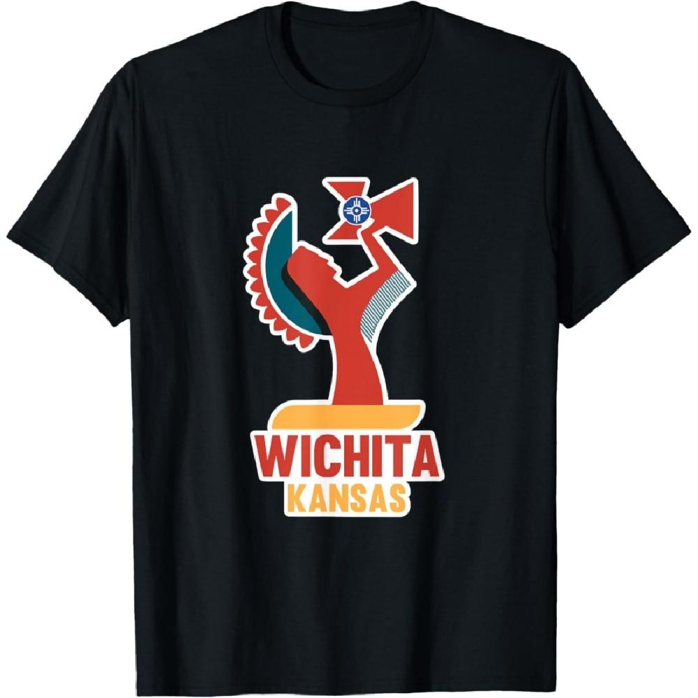 

Keeper Of The Plains Wichita Kansas Travel Souvenir T-Shirt XXXXXL чорний
