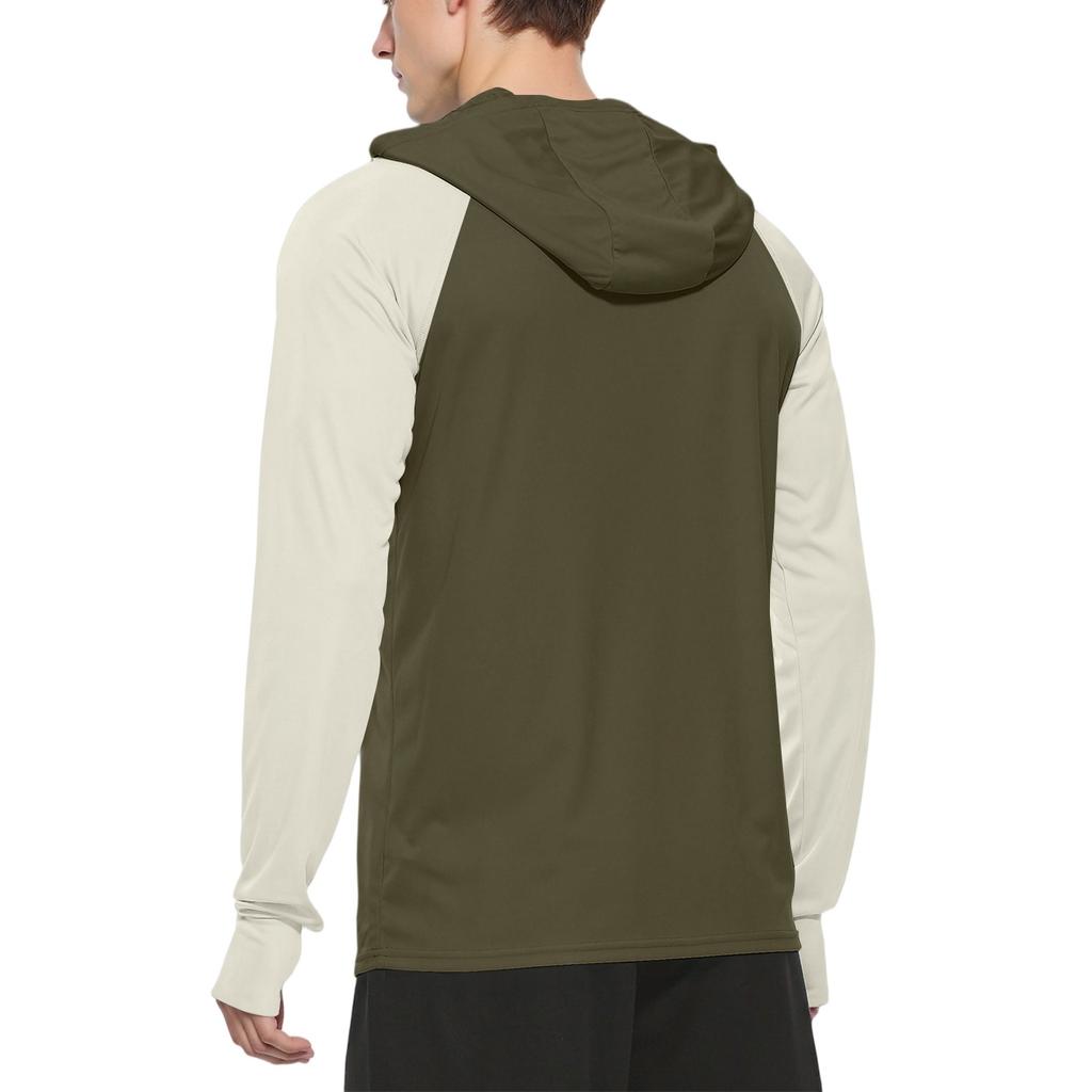 Pánské módní tričko s dlouhým rukávem a potiskem s SPF/UV filtrem