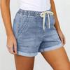 Women's Color Jeans Stretch Slim Fit Distressed Denim Shorts