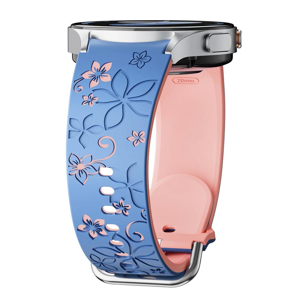 Graverat armband för Samsung Galaxy Watch 7/5 Pro/4 6 Classic 40 44mm Silikon Sport Utan Mellanrum Armband correa Galaxy Watch 7 Armband