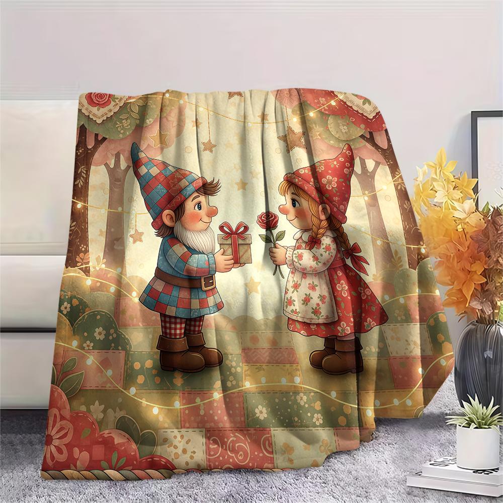 1 Stück Valentinstag Druck Flanelldecke, Hohe Qualität, Bequem für Alle Jahreszeiten, Heimdekoration, Perfekt für Weihnachten, Geburtstagsgeschenk