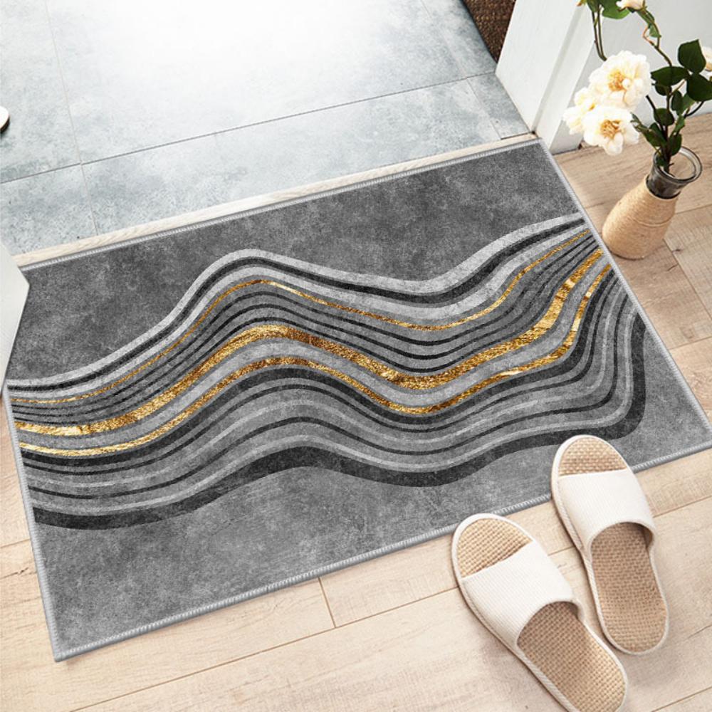 Light Luxury Crystal Velvet Floor Mat Household Doorway Door Mat Simple Dirty-Resistant Kitchen Bathroom Floor Mat