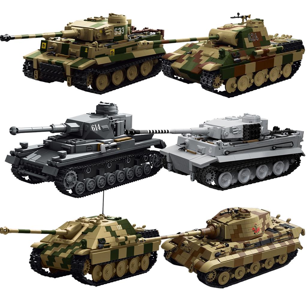 PANZER VI TIGER SO4 PANZER IV CARRO ARMATO Modello Mattoncini Giocattolo Fatto a Mano DIY Serie Set Modello Carro Armato Giocattolo di Assemblaggio MOC Regalo di Compleanno
