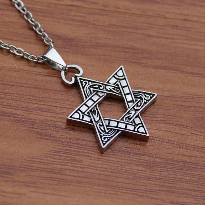 Double Sided Six Pointed Star Necklace Pendant, European and American Fashion Couple Item Pendant