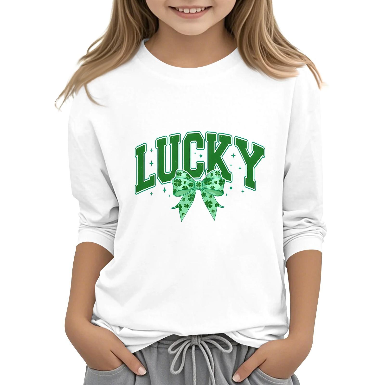 

Детская повседневная футболка с принтом в виде воротника с надписью «Св. Патрик» и рукавами длиной 7 минут 160 белый