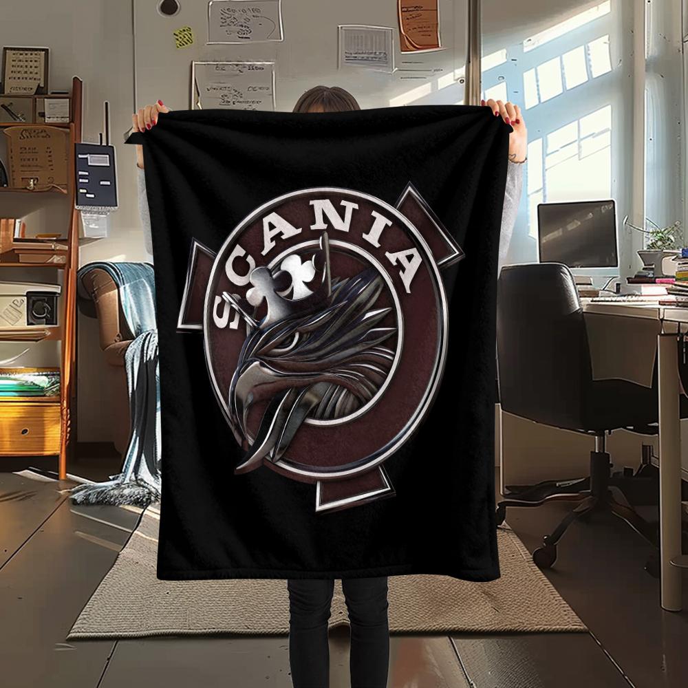 Scania Emblem,pattern Flannel Blanket, High Quality Comfortable for All Seasons, Home Decor, Warmth and Comfort, Perfect for Gifts.
