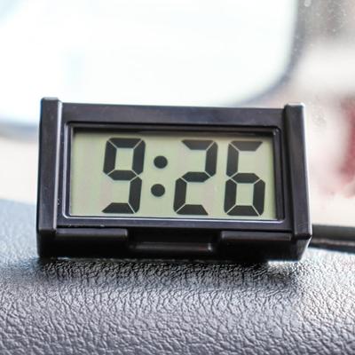 Small Self-Adhesive Car Desk Clock Electronic Watch Gauges Digital LCD Screen Thin Electronic Clock with Adhesive Pad Time