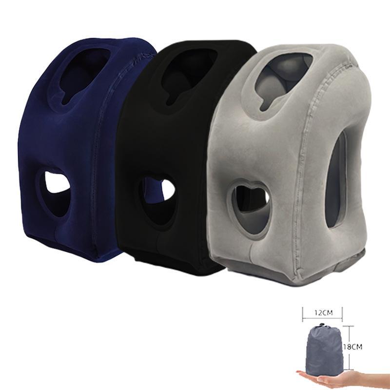 Portable Inflatable Travel Neck Pillow , Hand-Washable Cover For Airplane Car Bus Train Office Nap Camping