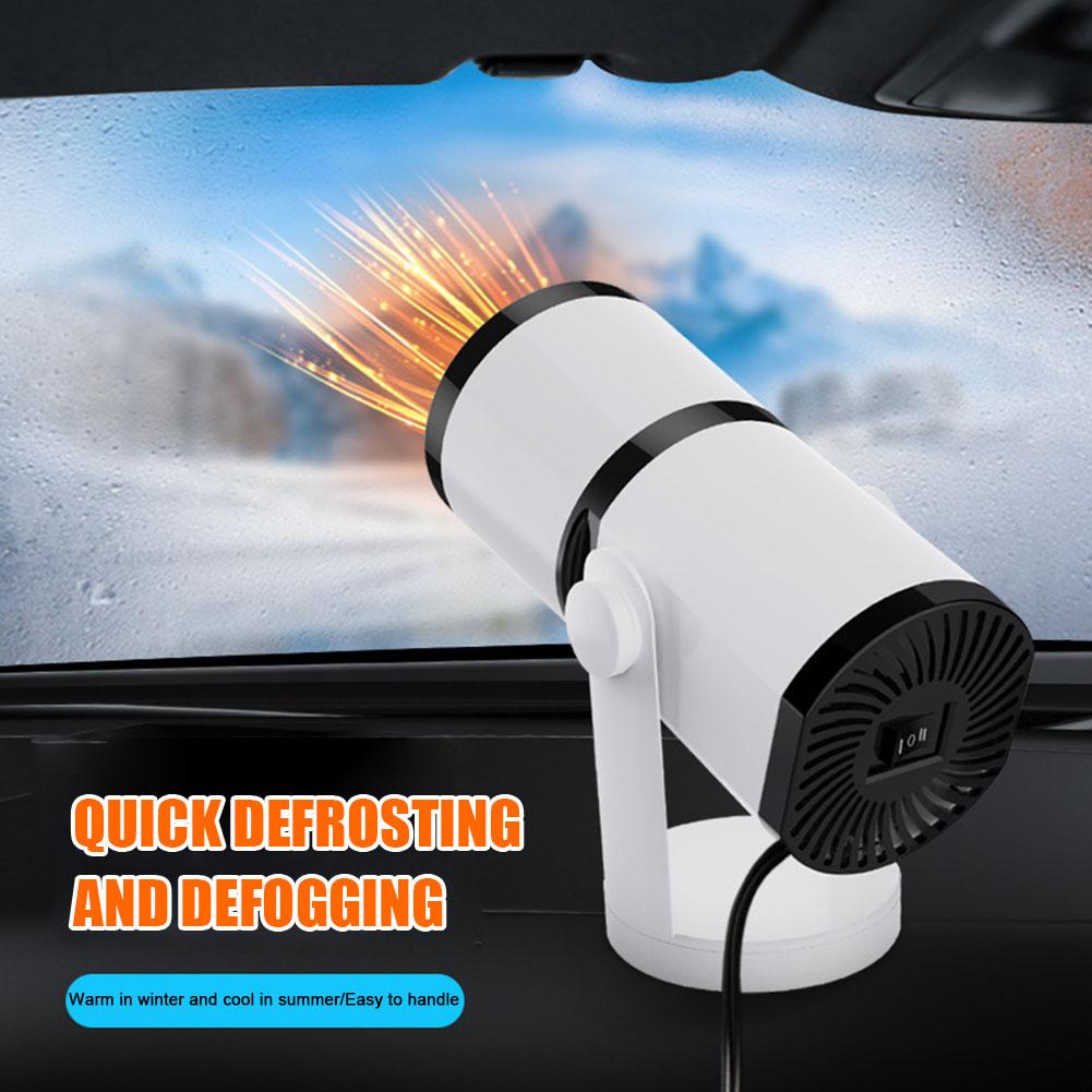 2in1 Portable Electric Car Heater Heating Cooling Fan Warmer Wind Defrosting Black ABS Snow Demister Defroster 12V 150W/24V 200W