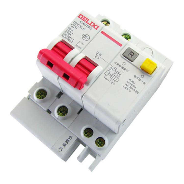 Delixi DZ47sLE-63 2P Mini Circuit Breaker with Type C Leakage Protection