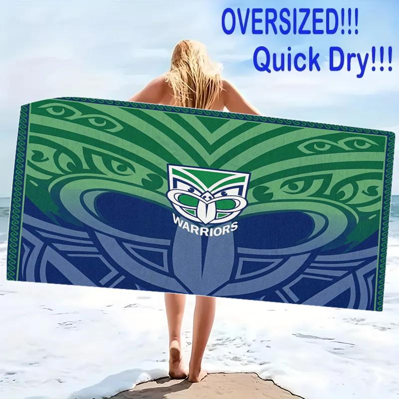New Zealand Warriors Print Beach Towel, Large Soft Quick Dry Towel for Beach Camping Swimming