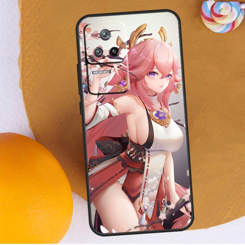 Genshin Impact Yae Miko For POCO F3 F4 GT M4 M5 X3 X4 Pro Phone Case For Xiaomi 12S Ultra 12T 11T Pro 12 11 Lite