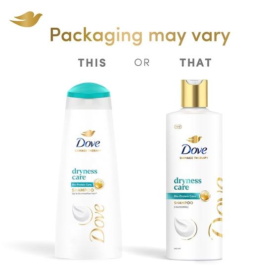 Dove Dryness Care Shampoo 340 ml for Dry Hair & Scalp, Gives Soft, Smooth, Damage Free Hair - Daily Shampoo for Men & Women