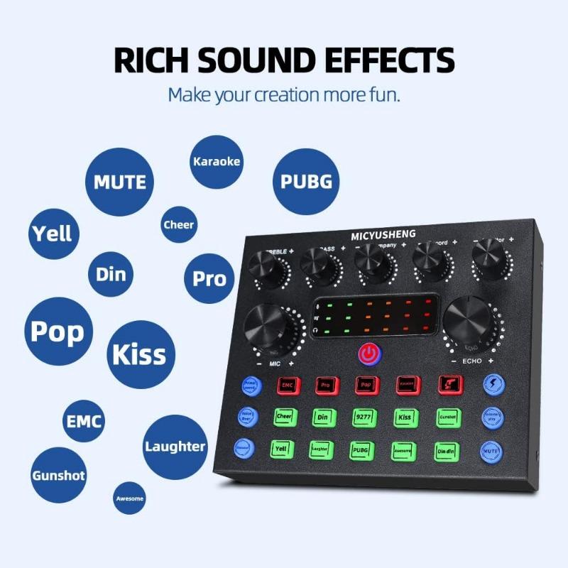 A Complete Set Of Game Live Streaming Equipment, USB External Sound Card, Mobile Phone, Computer Microphone, Desktop Karaoke Recording