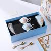 Light Luxury European Bone China Coffee Cup and Saucer Set