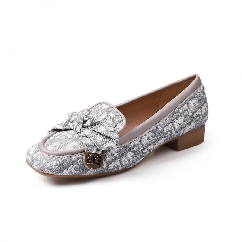 

Универсальные туфли Doudou с квадратным носком и мягкой подошвой, женские новые туфли на плоской подошве, женские туфли-лодочки 40 серый