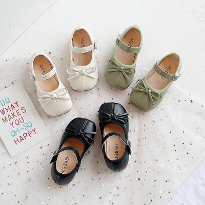 Frühling und Herbst Neue Schleife Kinder Bohnenschuhe Koreanische Ausgabe Weiche Sohle Klettverschluss Kleine und Mittelgroße Einzelne Schuhe