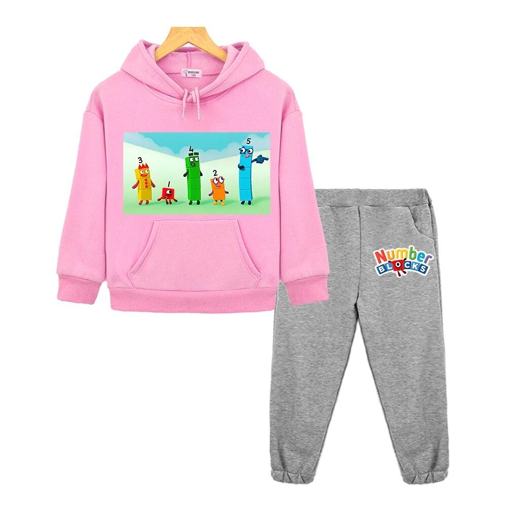 

Наборы с капюшоном и блоками цифр, детская бутиковая одежда, осенняя куртка, повседневный флисовый пуловер, толстовка с капюшоном в стиле аниме, одежда для мальчиков и девочек 130