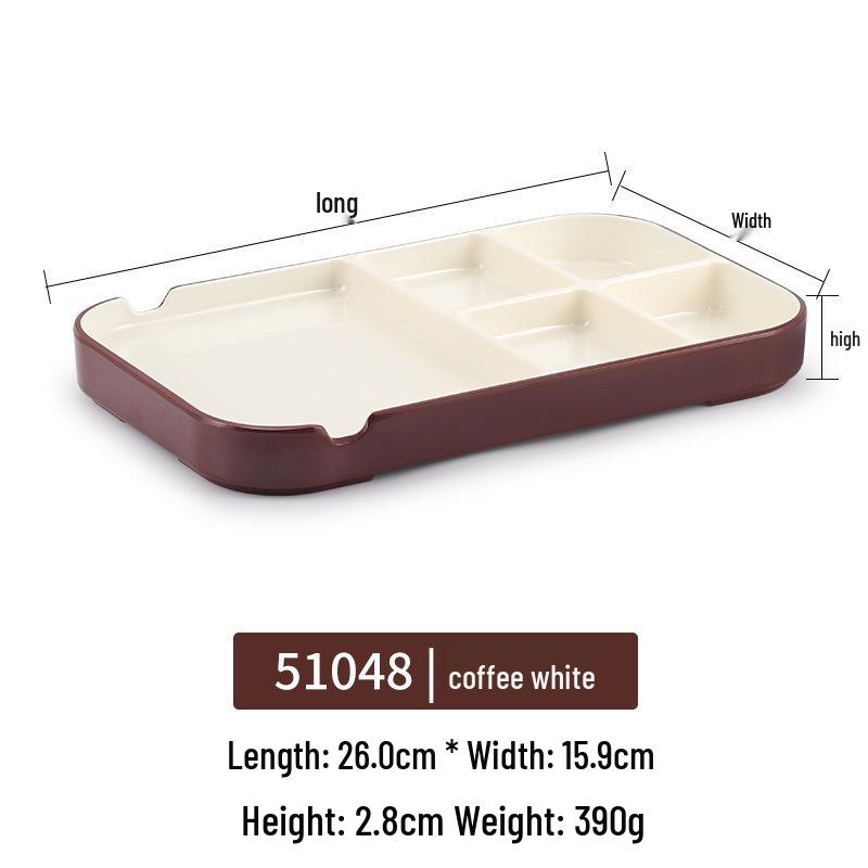 Melamine Rectangular Plate for BBQ & Side Dishes - Imitation Porcelain Tableware
