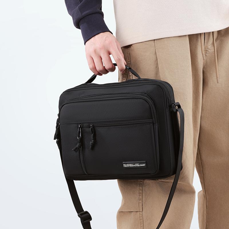 Men's Large Capacity Waterproof Shoulder Bag – Wear-Resistant Crossbody Messenger with Multi-Pockets for Business