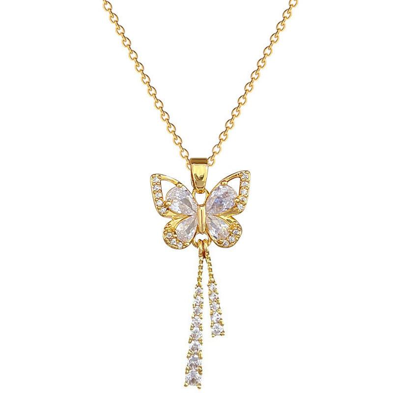 Elegant Butterfly Zodiac Pendant Chain For Women With Electroplated Finish Summer Style