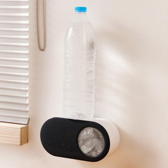 Förvaringslåda Väggmonterad Genomskinlig Fönster Ingen Borrning Självhäftande Baksida Utrymmesbesparande Plastfoliehållare för Kök Kylskåp Mångsidig