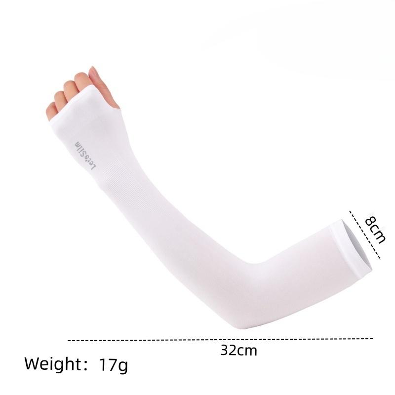 UV Solar Arm Sleeves Woman Men Cycling Fingerless Gloves Cool Muff Summer Ice Silk Elastic Arm Cover Driving Anti-Sunburn Sleeve