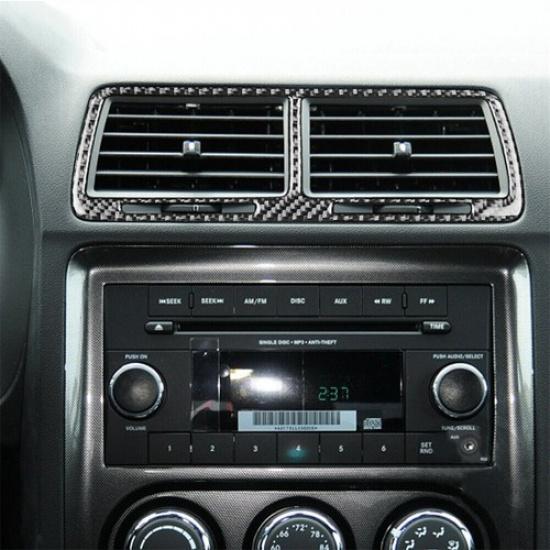 Carbon Fiber Central Air Vent Outlet Trim Cover For Dodge Challenger 2008~2014